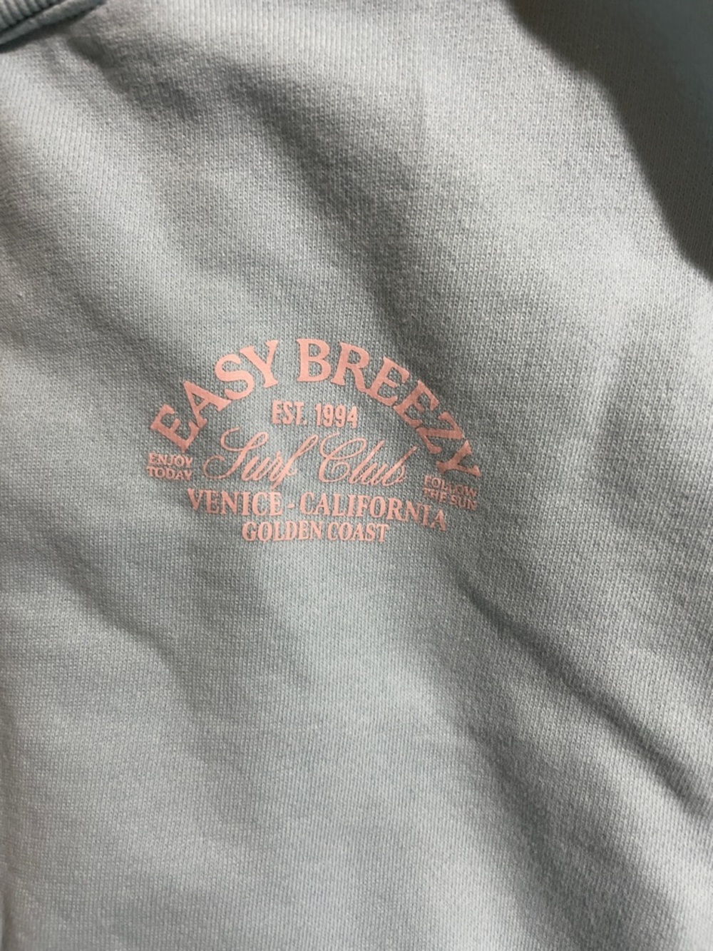Old Navy Light Blue Pullover with Pink Logo